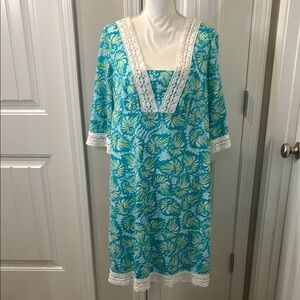 Lilly Pulitzer Sherman Shorely Blue Seashell Swirl Shift Size 12